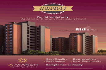 Book 2 BHK apartments starting at Rs 46 Lakhs only at Riti Aayansh, Ahmedabad